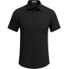 imageCOOFANDY Mens Short Sleeve Button Down Casual Beach ShirtBlack