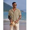 imageCOOFANDY Mens Short Sleeve Button Down Casual Beach ShirtOyster Gray