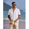 imageCOOFANDY Mens Short Sleeve Button Down Casual Beach ShirtWhite