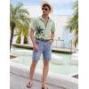 imageCOOFANDY Mens Short Sleeve Button Down Shirt Casual Summer Beach Untucked Vacation Textured Shirts with PocketSage Green  Palm Tree