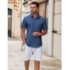 imageCOOFANDY Mens Short Sleeve Button Up Shirts Untucked Casual Button Down Shirts Business Formal Shirt Deep Blue