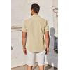 imageCOOFANDY Mens Short Sleeve Casual Button Down Shirts Summer Untucked Beach Shirts with Pocket Light Brown