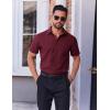 imageCOOFANDY Mens Short Sleeve Dress Shirts Wrinkle Free Button Down Shirts Stain Shield Shirts with PocketWine Red