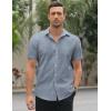 imageCOOFANDY Mens Short Sleeve Oxford Shirt Cotton Button Down Regular Fit Dress Shirts