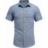 imageCOOFANDY Mens Short Sleeve Oxford Shirt Cotton Button Down Regular Fit Dress Shirts