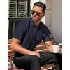 imageCOOFANDY Mens Short Sleeve Shirt Casual Button Up Shirts for Men Navy Blue Large