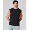 imageCOOFANDY Mens Sleeveless Shirts Cotton Workout Tank Tops Cut Off Shirts Gym Muscle Loose Fit TeeBlack