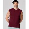 imageCOOFANDY Mens Sleeveless Shirts Cotton Workout Tank Tops Cut Off Shirts Gym Muscle Loose Fit TeeDark Red