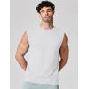 imageCOOFANDY Mens Sleeveless Shirts Cotton Workout Tank Tops Cut Off Shirts Gym Muscle Loose Fit TeePearl White