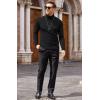 imageCOOFANDY Mens Slim Fit Turtleneck Cotton T Shirts Casual Long Sleeve Lightweight Pullover Sweater Basic Tops01black