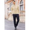 imageCOOFANDY Mens Slim Fit Turtleneck Cotton T Shirts Casual Long Sleeve Lightweight Pullover Sweater Basic TopsBeige