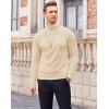 imageCOOFANDY Mens Slim Fit Turtleneck Cotton T Shirts Casual Long Sleeve Lightweight Pullover Sweater Basic TopsBeige