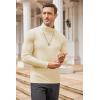 imageCOOFANDY Mens Slim Fit Turtleneck Cotton T Shirts Casual Long Sleeve Lightweight Pullover Sweater Basic TopsBeige
