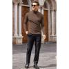imageCOOFANDY Mens Slim Fit Turtleneck Cotton T Shirts Casual Long Sleeve Lightweight Pullover Sweater Basic TopsBrown