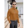 imageCOOFANDY Mens Slim Fit Turtleneck Cotton T Shirts Casual Long Sleeve Lightweight Pullover Sweater Basic TopsCaramel