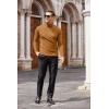 imageCOOFANDY Mens Slim Fit Turtleneck Cotton T Shirts Casual Long Sleeve Lightweight Pullover Sweater Basic TopsCaramel