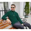 imageCOOFANDY Mens Slim Fit Turtleneck Cotton T Shirts Casual Long Sleeve Lightweight Pullover Sweater Basic TopsDark Green