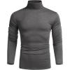 imageCOOFANDY Mens Slim Fit Turtleneck Cotton T Shirts Casual Long Sleeve Lightweight Pullover Sweater Basic TopsDark Grey