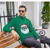 imageCOOFANDY Mens Slim Fit Turtleneck Cotton T Shirts Casual Long Sleeve Lightweight Pullover Sweater Basic TopsGreen Santa Claus