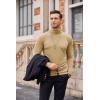 imageCOOFANDY Mens Slim Fit Turtleneck Cotton T Shirts Casual Long Sleeve Lightweight Pullover Sweater Basic TopsKhaki