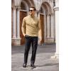 imageCOOFANDY Mens Slim Fit Turtleneck Cotton T Shirts Casual Long Sleeve Lightweight Pullover Sweater Basic TopsKhaki