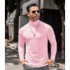 imageCOOFANDY Mens Slim Fit Turtleneck Cotton T Shirts Casual Long Sleeve Lightweight Pullover Sweater Basic TopsLight Pink