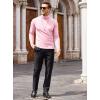 imageCOOFANDY Mens Slim Fit Turtleneck Cotton T Shirts Casual Long Sleeve Lightweight Pullover Sweater Basic TopsLight Pink