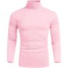 imageCOOFANDY Mens Slim Fit Turtleneck Cotton T Shirts Casual Long Sleeve Lightweight Pullover Sweater Basic TopsLight Pink