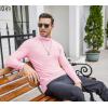 imageCOOFANDY Mens Slim Fit Turtleneck Cotton T Shirts Casual Long Sleeve Lightweight Pullover Sweater Basic TopsLight Pink