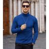 imageCOOFANDY Mens Slim Fit Turtleneck Cotton T Shirts Casual Long Sleeve Lightweight Pullover Sweater Basic TopsRoyal Blue