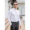 imageCOOFANDY Mens Slim Fit Turtleneck Cotton T Shirts Casual Long Sleeve Lightweight Pullover Sweater Basic TopsWhite