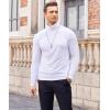 imageCOOFANDY Mens Slim Fit Turtleneck Cotton T Shirts Casual Long Sleeve Lightweight Pullover Sweater Basic TopsWhite