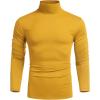 imageCOOFANDY Mens Slim Fit Turtleneck Cotton T Shirts Casual Long Sleeve Lightweight Pullover Sweater Basic TopsYellow