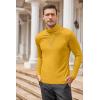 imageCOOFANDY Mens Slim Fit Turtleneck Cotton T Shirts Casual Long Sleeve Lightweight Pullover Sweater Basic TopsYellow