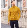 imageCOOFANDY Mens Slim Fit Turtleneck Cotton T Shirts Casual Long Sleeve Lightweight Pullover Sweater Basic TopsYellow