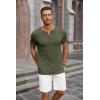 imageCOOFANDY Mens Soft Henley Short Sleeve T Shirts Casual Basic Shirt with Pocket 3 Button Tees Summer TopsArmy Green