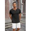 imageCOOFANDY Mens Soft Henley Short Sleeve T Shirts Casual Basic Shirt with Pocket 3 Button Tees Summer TopsBlack