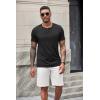 imageCOOFANDY Mens Soft Henley Short Sleeve T Shirts Casual Basic Shirt with Pocket 3 Button Tees Summer TopsBlack