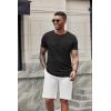 imageCOOFANDY Mens Soft Henley Short Sleeve T Shirts Casual Basic Shirt with Pocket 3 Button Tees Summer TopsBlack