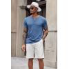 imageCOOFANDY Mens Soft Henley Short Sleeve T Shirts Casual Basic Shirt with Pocket 3 Button Tees Summer TopsBlue