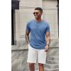 imageCOOFANDY Mens Soft Henley Short Sleeve T Shirts Casual Basic Shirt with Pocket 3 Button Tees Summer TopsBlue