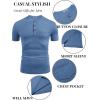 imageCOOFANDY Mens Soft Henley Short Sleeve T Shirts Casual Basic Shirt with Pocket 3 Button Tees Summer TopsBlue