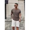 imageCOOFANDY Mens Soft Henley Short Sleeve T Shirts Casual Basic Shirt with Pocket 3 Button Tees Summer TopsBrown