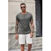 imageCOOFANDY Mens Soft Henley Short Sleeve T Shirts Casual Basic Shirt with Pocket 3 Button Tees Summer TopsDark Grey