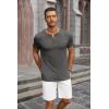 imageCOOFANDY Mens Soft Henley Short Sleeve T Shirts Casual Basic Shirt with Pocket 3 Button Tees Summer TopsDark Grey