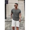 imageCOOFANDY Mens Soft Henley Short Sleeve T Shirts Casual Basic Shirt with Pocket 3 Button Tees Summer TopsDark Grey