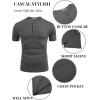 imageCOOFANDY Mens Soft Henley Short Sleeve T Shirts Casual Basic Shirt with Pocket 3 Button Tees Summer TopsDark Grey