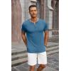 imageCOOFANDY Mens Soft Henley Short Sleeve T Shirts Casual Basic Shirt with Pocket 3 Button Tees Summer TopsDemin Blue