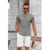 imageCOOFANDY Mens Soft Henley Short Sleeve T Shirts Casual Basic Shirt with Pocket 3 Button Tees Summer TopsLight Grey
