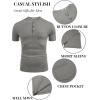 imageCOOFANDY Mens Soft Henley Short Sleeve T Shirts Casual Basic Shirt with Pocket 3 Button Tees Summer TopsLight Grey